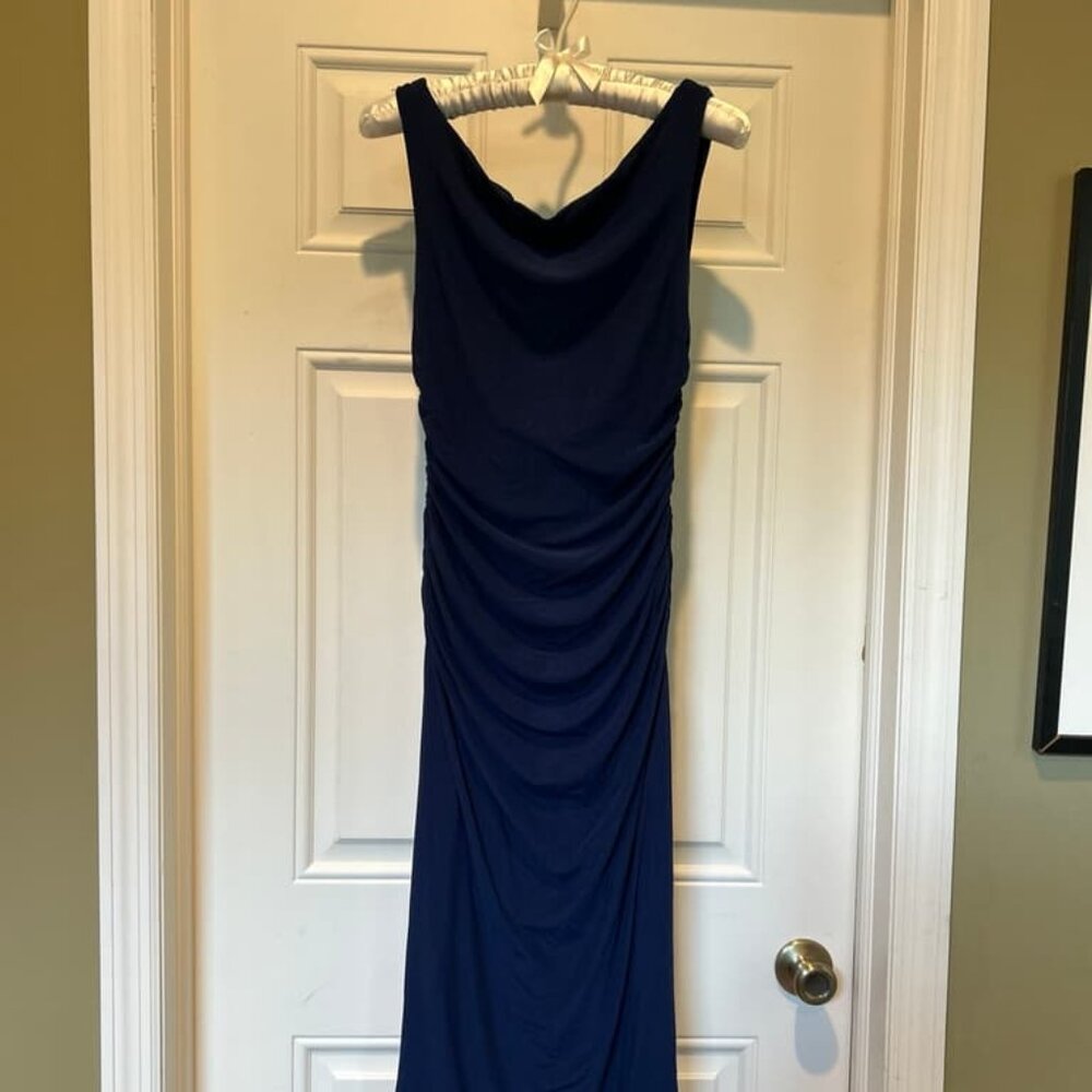 A beautiful navy blue formal dress